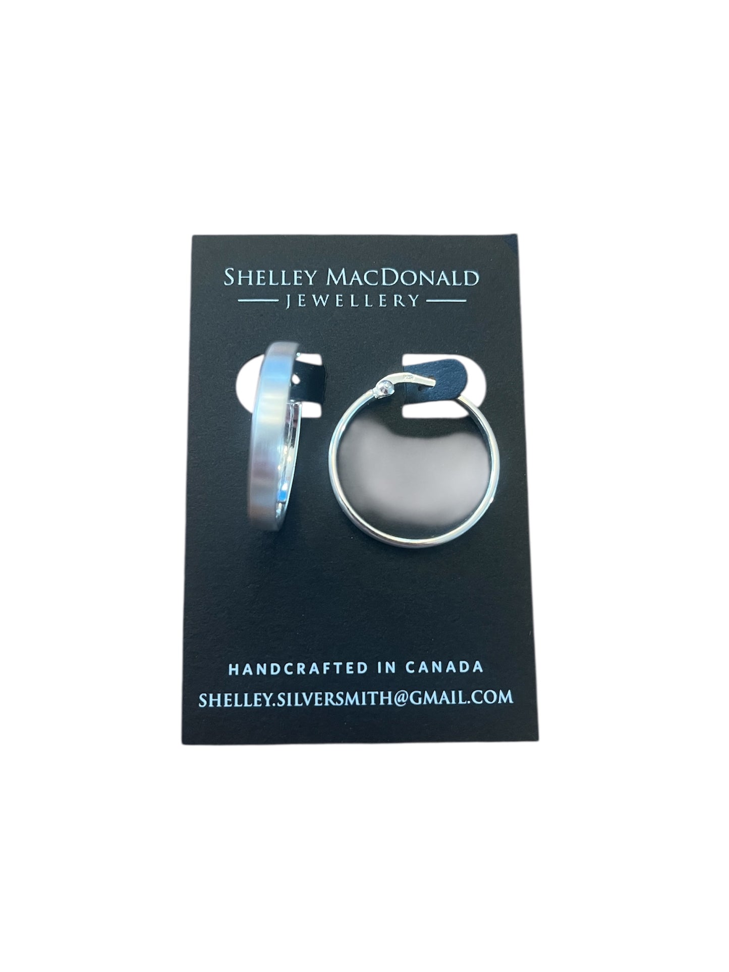 Satin Finish Sterling Silver Hoops 25mm