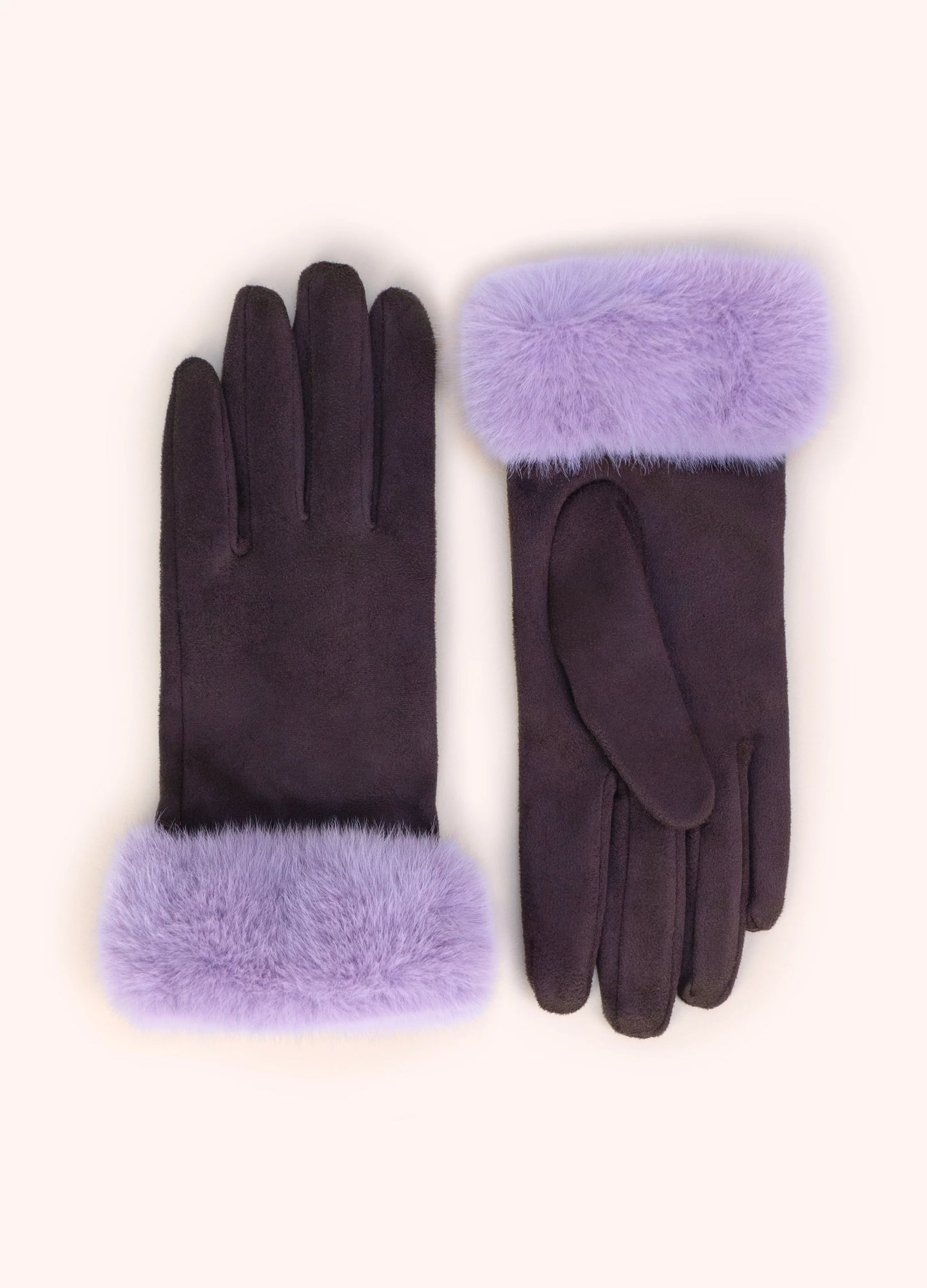 Bettina Faux Suede Fur Gloves