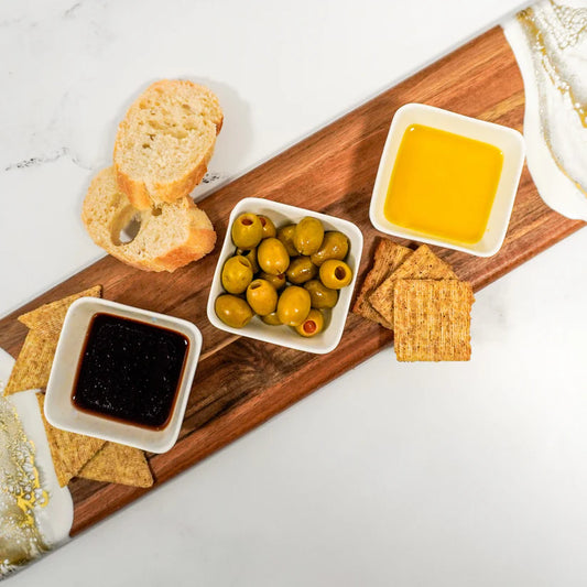 White Ceramic Dipping Bowls (set of 3)