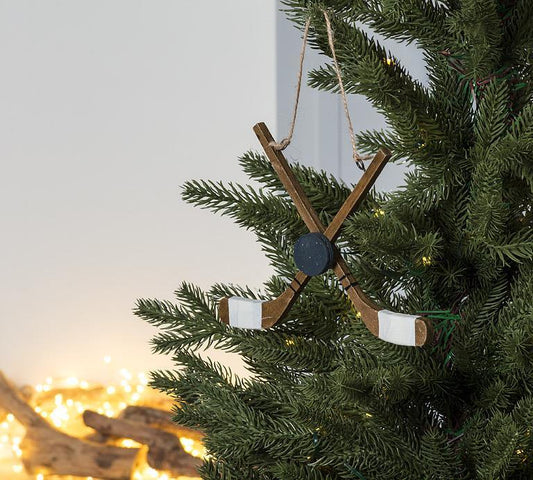 Crossed Stick & Puck Ornamen