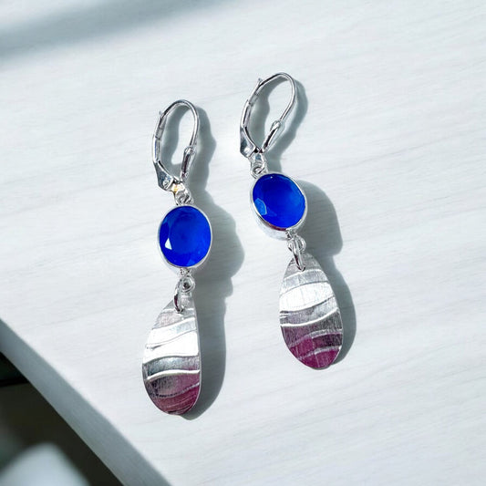 Kelsey Earrings Labradorite Sterling Silver - Made in Canada