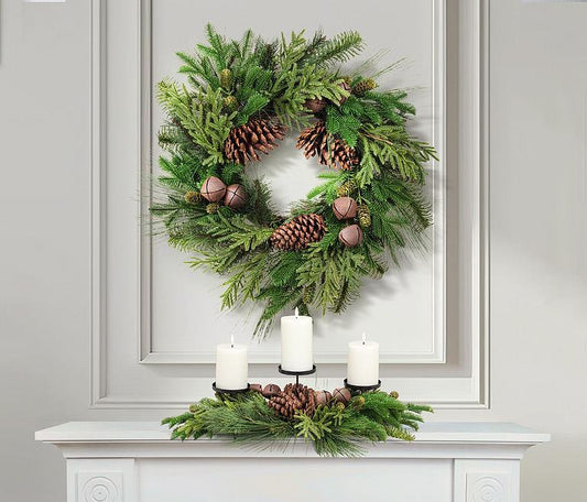 Bough & Bell Triple Pillar Holder 25"L