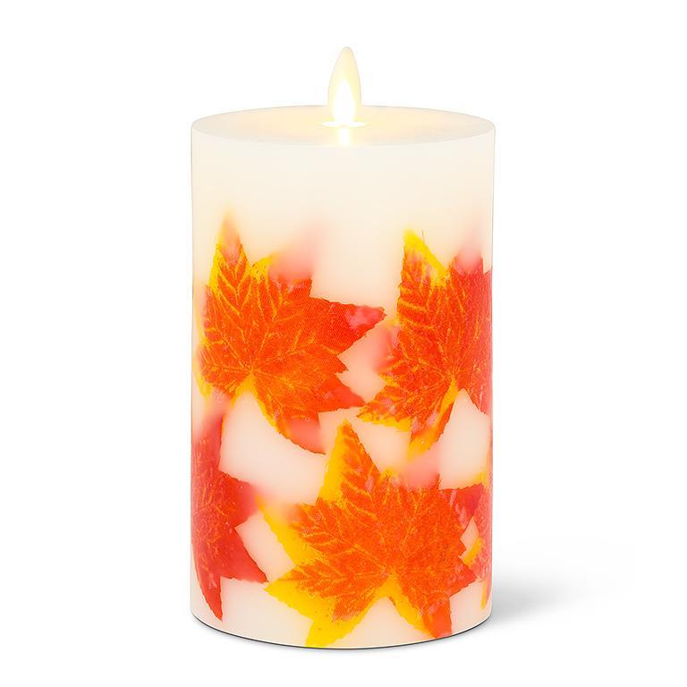 Large Battery Maple Leaf Candle
