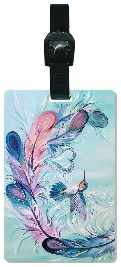 Hummingbird Feathers Luggage Tag