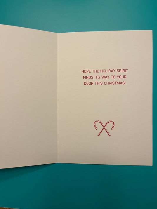 Dog Holiday Door Holiday Greeting Card