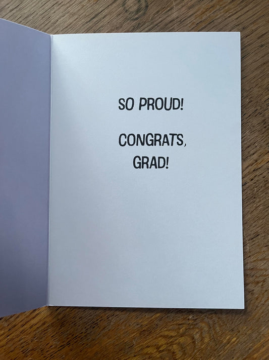 Dog in Cap & Gown Graduation Card