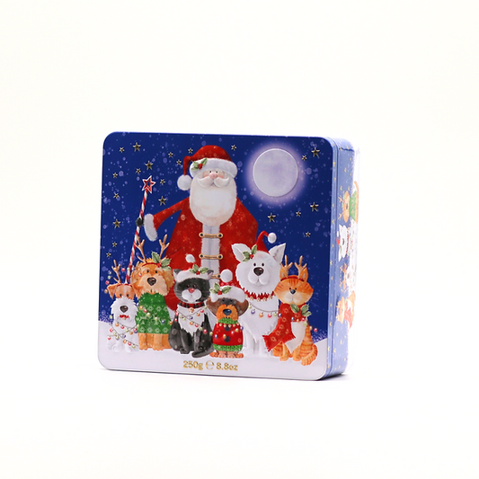 Santa, Cat, Dog Biscuit Tin