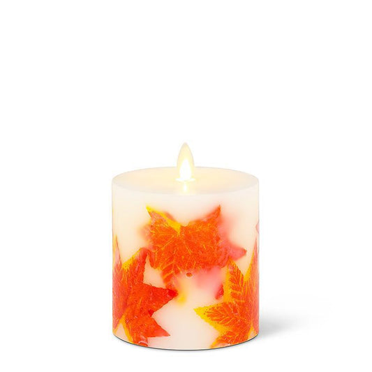 Small Battery Maple Leaf Candle