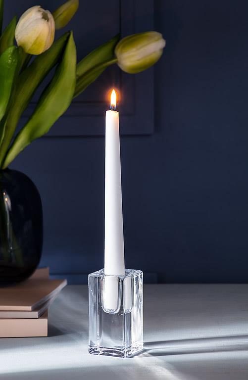 Tall Block Glass Taper Holder