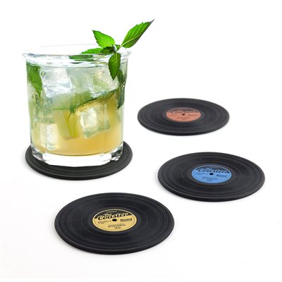 Retro Vinyl Coasters set of 4 Lasting Impressions Gifts LIG