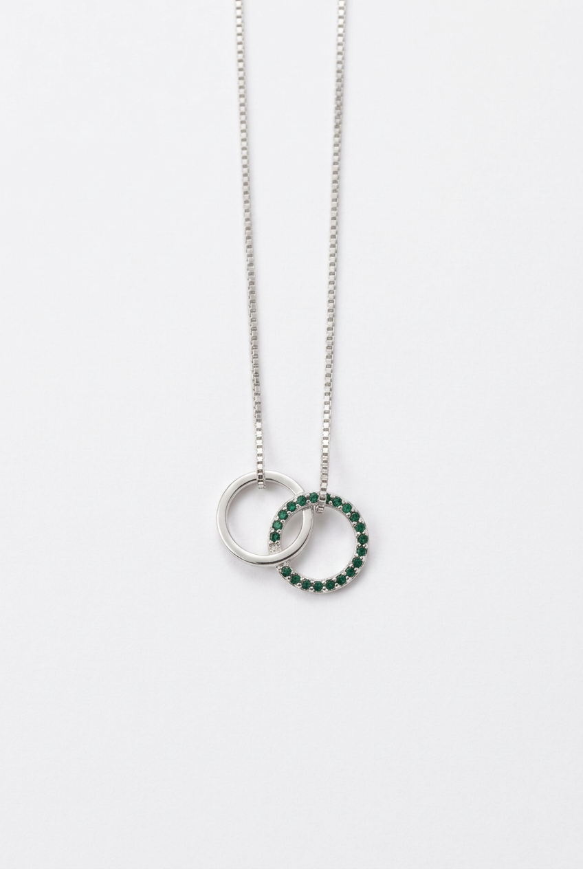 Improved Emerald Double Pave Necklace photo