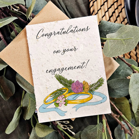 Seeded Paper Love Card - Congratulations on Your Engagement