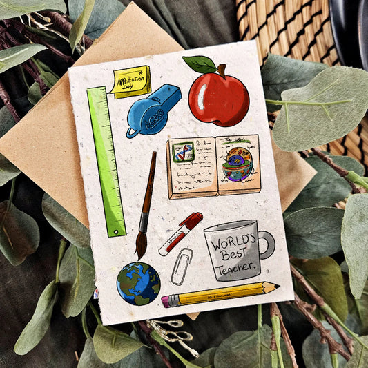 Seeded Paper Card - World's Best Teacher