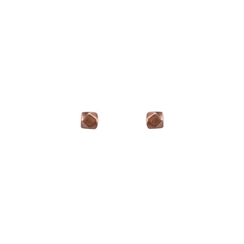 Cube Rock Studs Rose Gold