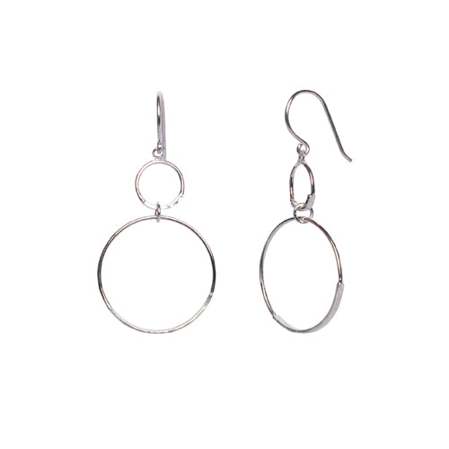 Hand Hammered Double Hoop Earring