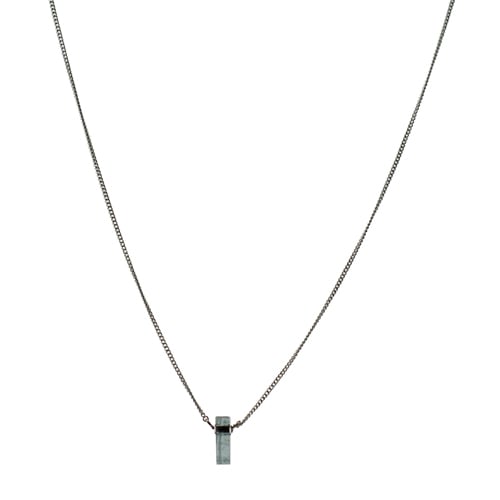 Silver Wrap Necklace with Aquamarine