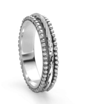 Chakra Meditation Ring 4mm Sterling Silver - Twist Spinner
