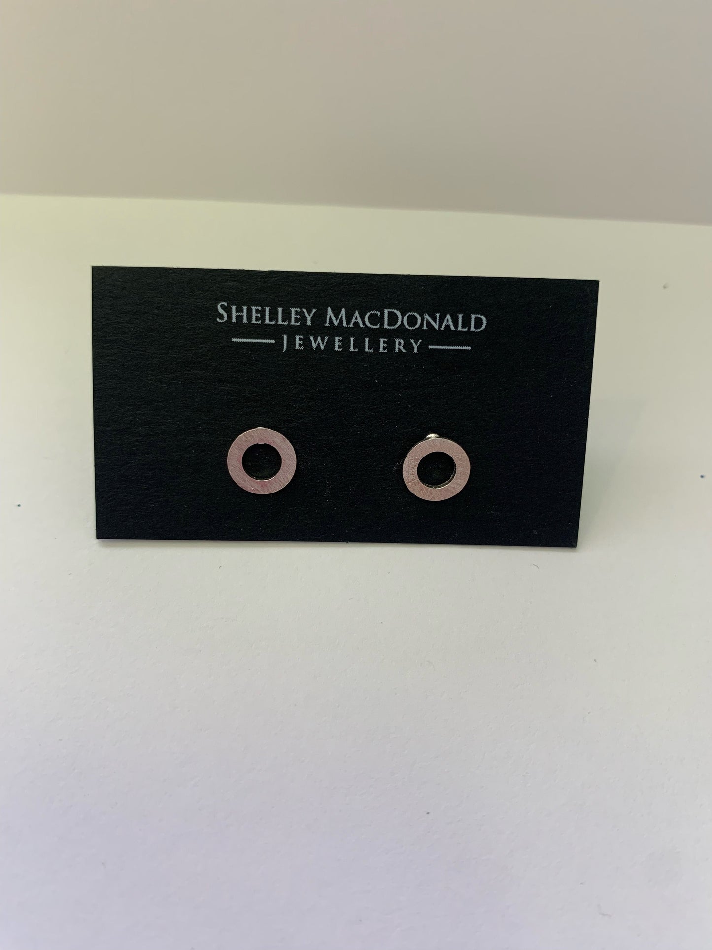 Medium Brushed Circle Cutout Stud Earrings