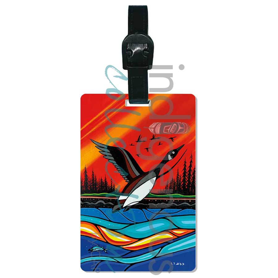 Canadian Geese in Flight Luggage Tag
