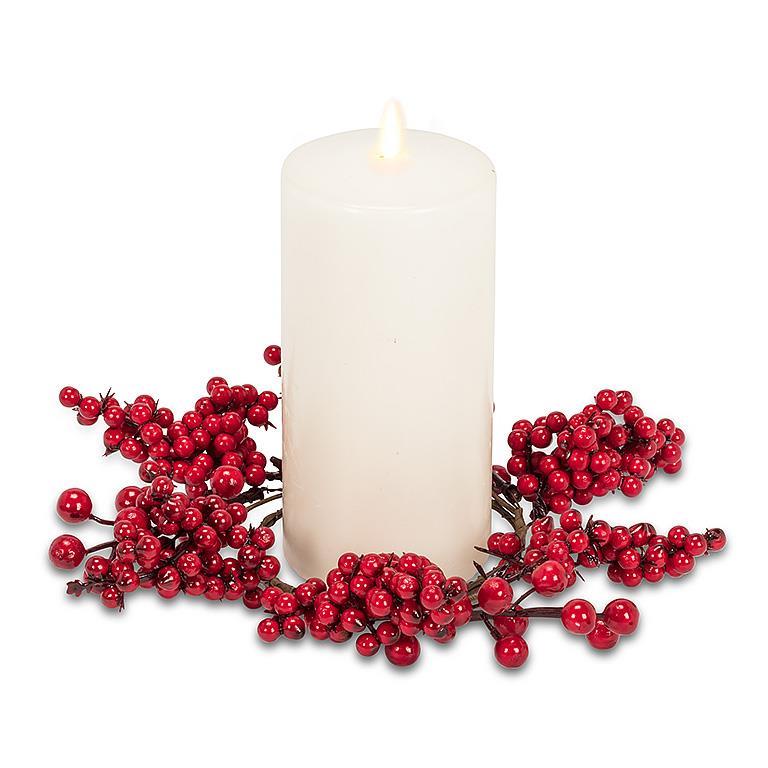 Small Red Berries Candle Ring