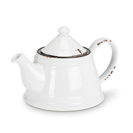 Enamel Look Teapot White