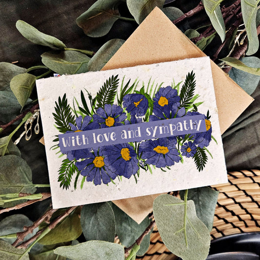 Seeded Paper Sympathy Card - With Love and Sympathy