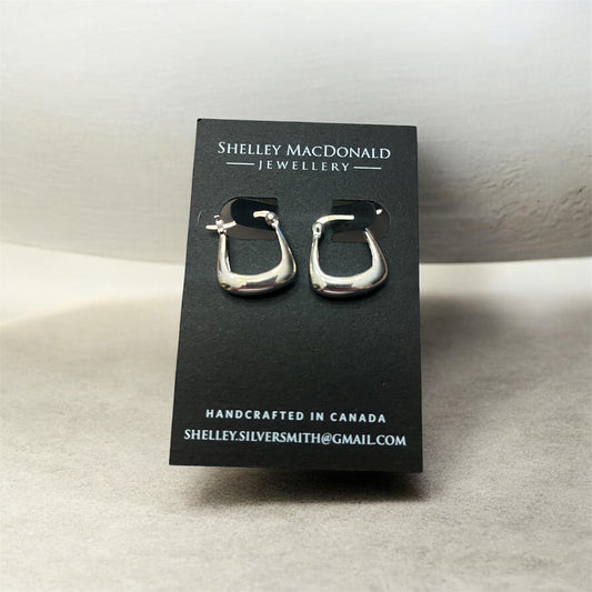 Square Curved Hoop Earrings