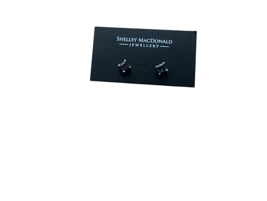 Square Mystic Topaz Stud Earrings