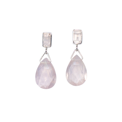 Conrad Drop Earring - Rose Quartz