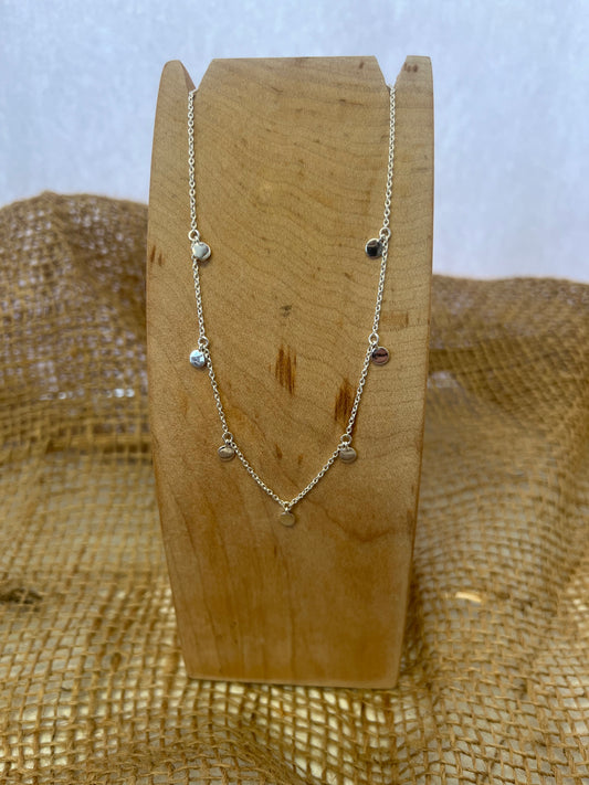 7 Disc Silver Necklace