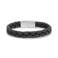 Braided Dark Grey Leather Bracelet (10mm)