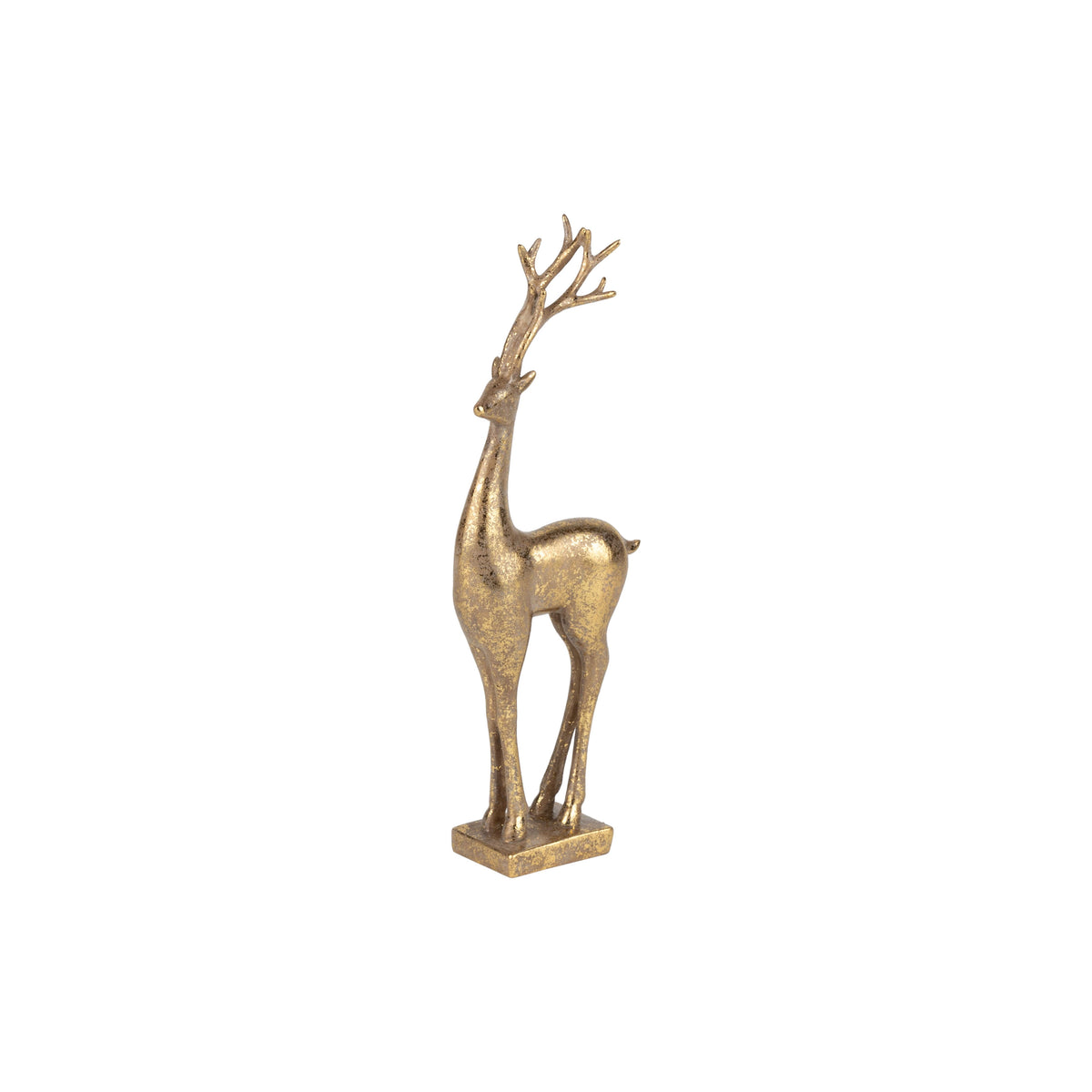 Antique Gold Finish Resin Reindeer Table Piece Small