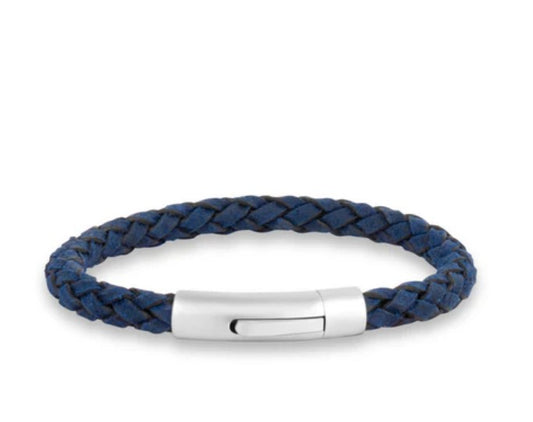 Blue Leather Bracelet