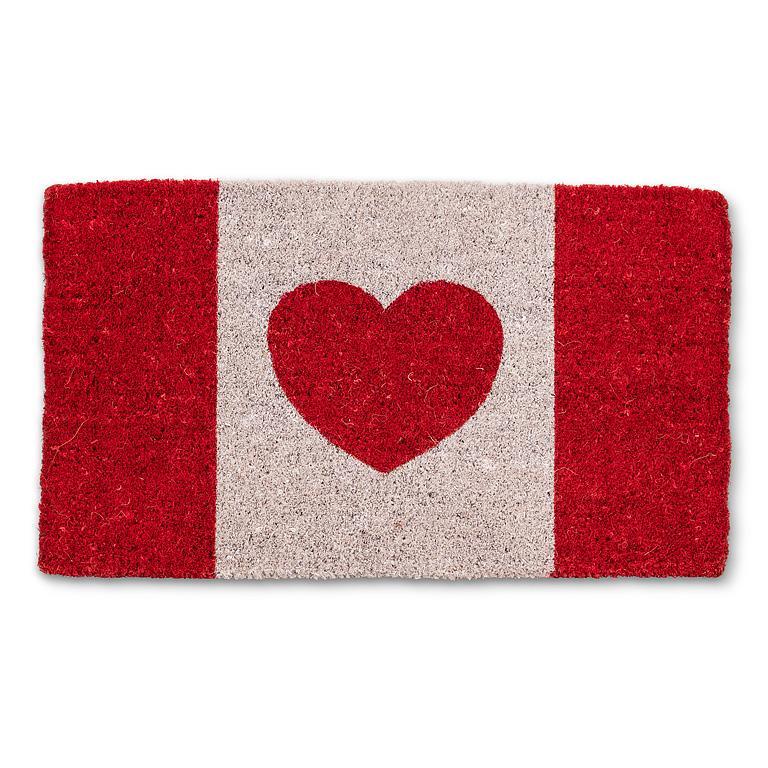 Canadian Flag with Heart Doormat