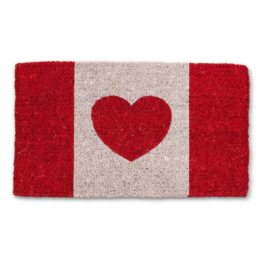 Canadian Flag with Heart Doormat