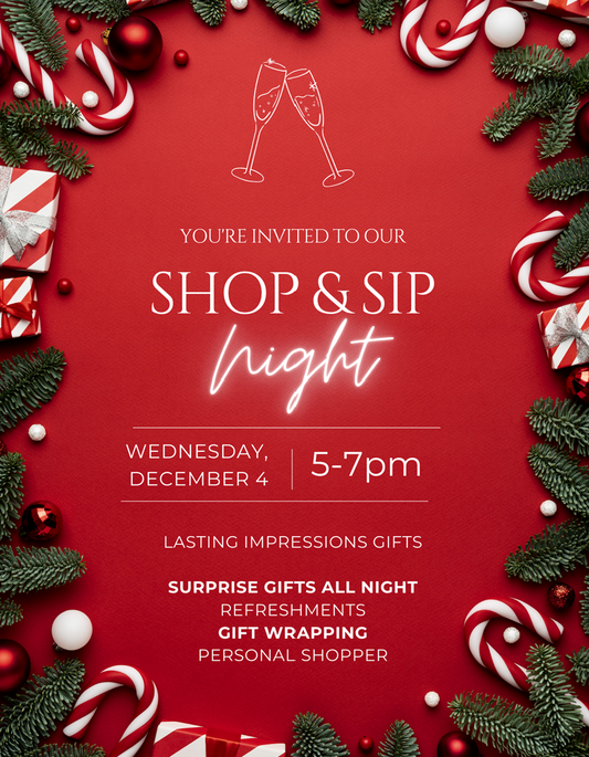 Shop & Sip December 4th - Limited Spots Available