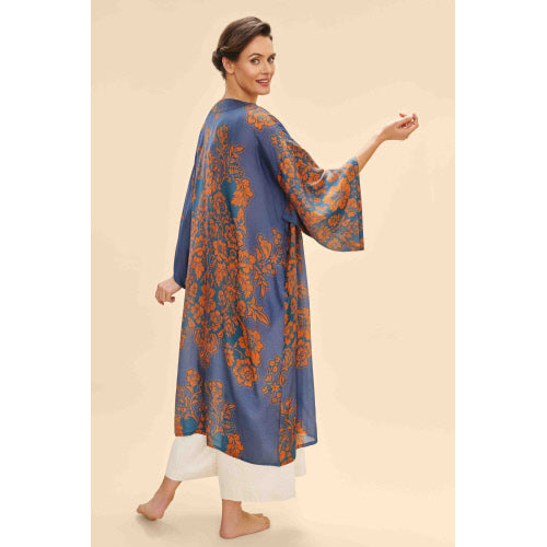 Denim Tapestry Kimono Gown