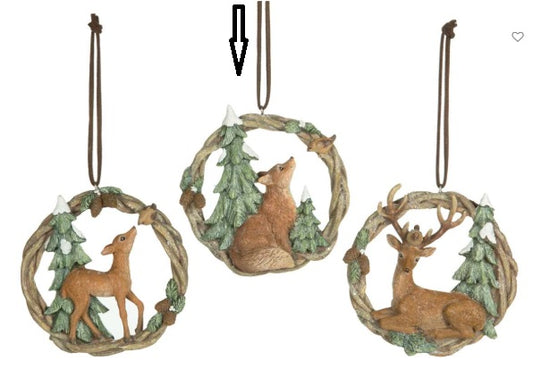 Disc Ornament with Wildlife