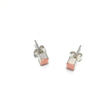 Silver & Copper Square Stud Earring