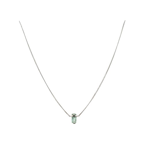 Emerald Wrap Pendant Sterling Silver 16" - Handmade in Bali