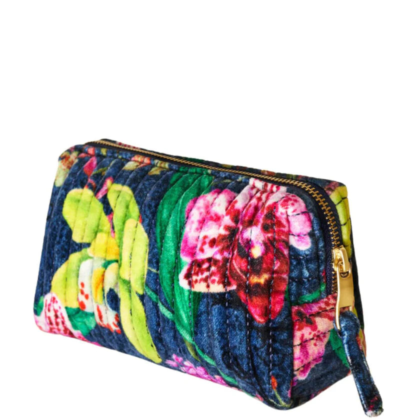 Exotic Evening in Ink Quilted Velvet Vanity Bag