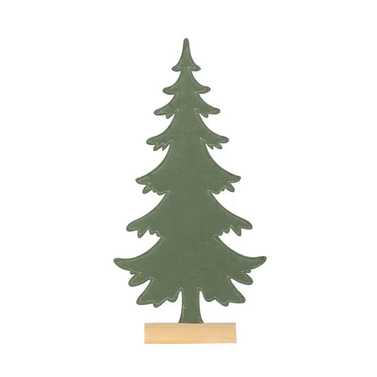 Green decorative Christmas tree on a white background
