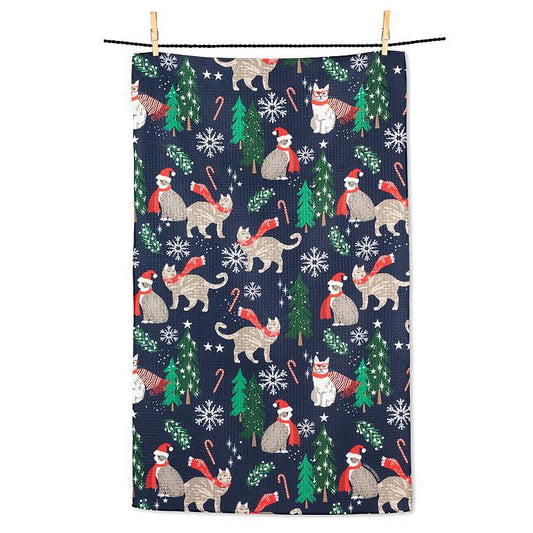 Holiday Cats Kitchen Towel