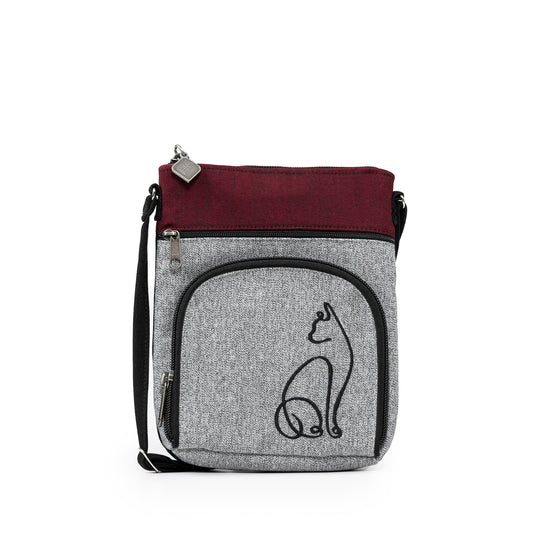 Grab and Go Pouch with embroidered Kitten