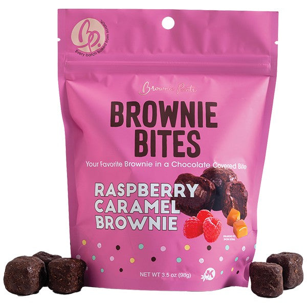 Raspberry Caramel Brownie Bites