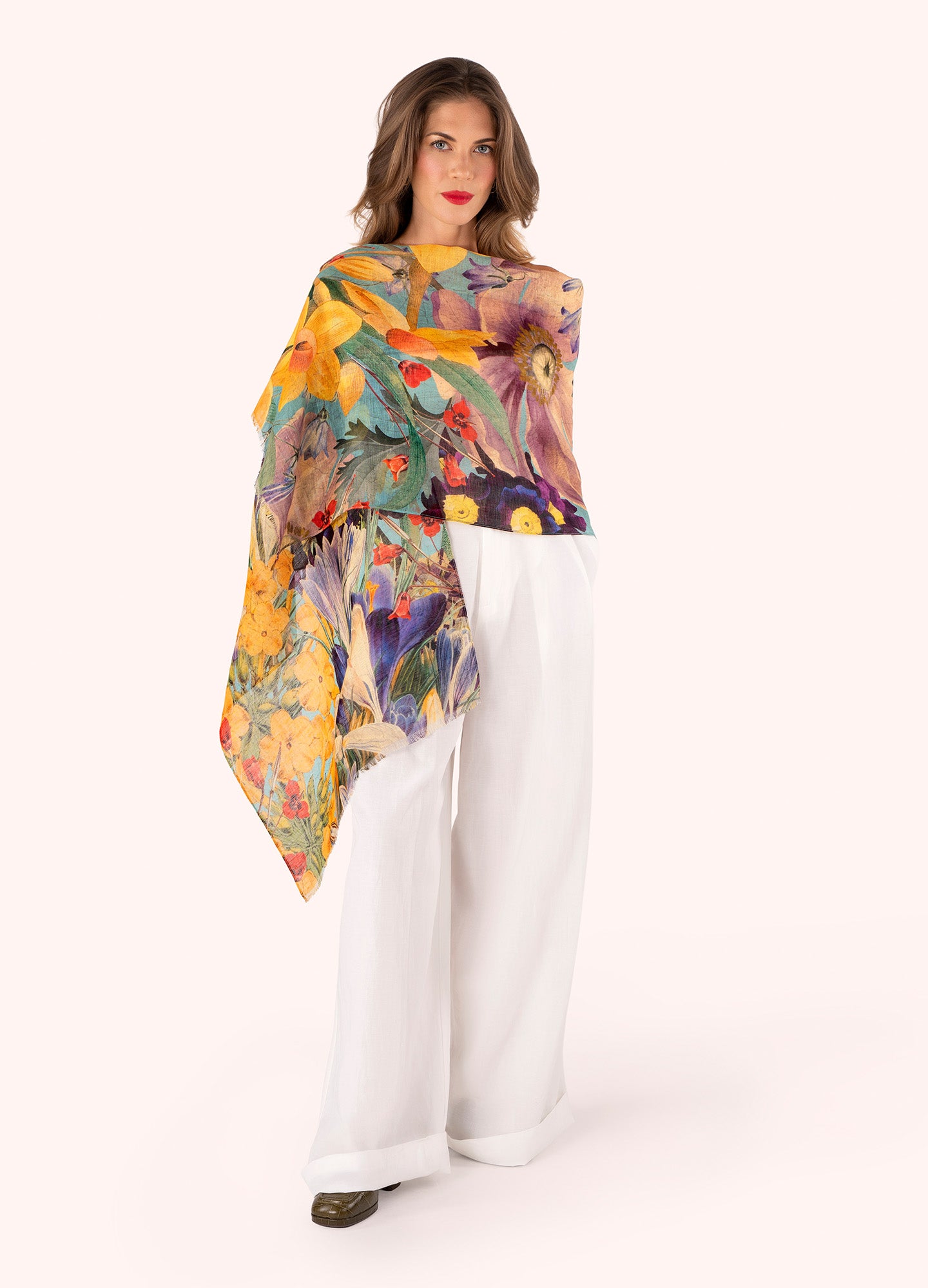 Spring Flora Linen & Cotton Scarf