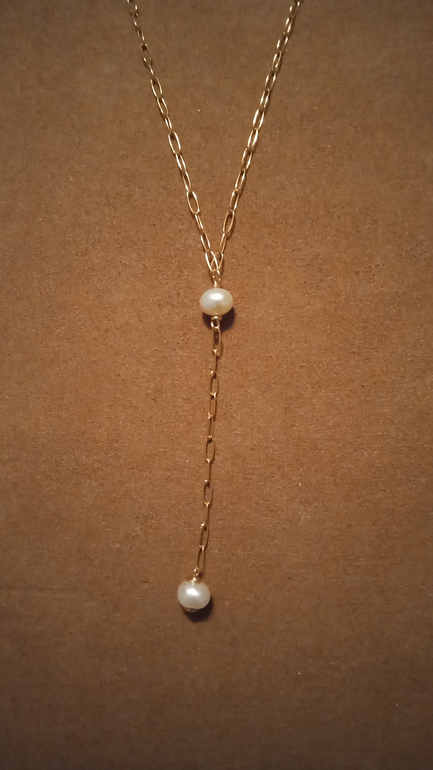 Lariat Chain with Pearls Gold Filled