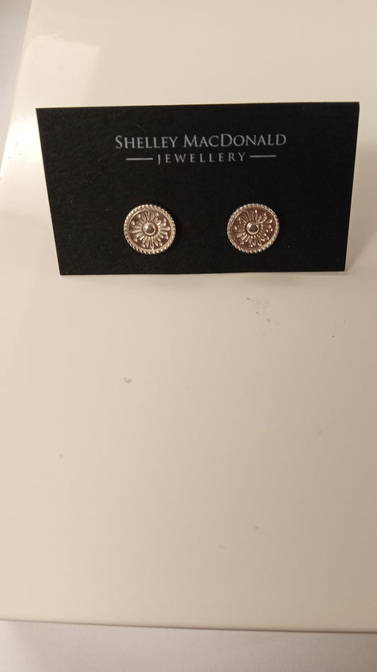 Small Medallion Stud Earrings