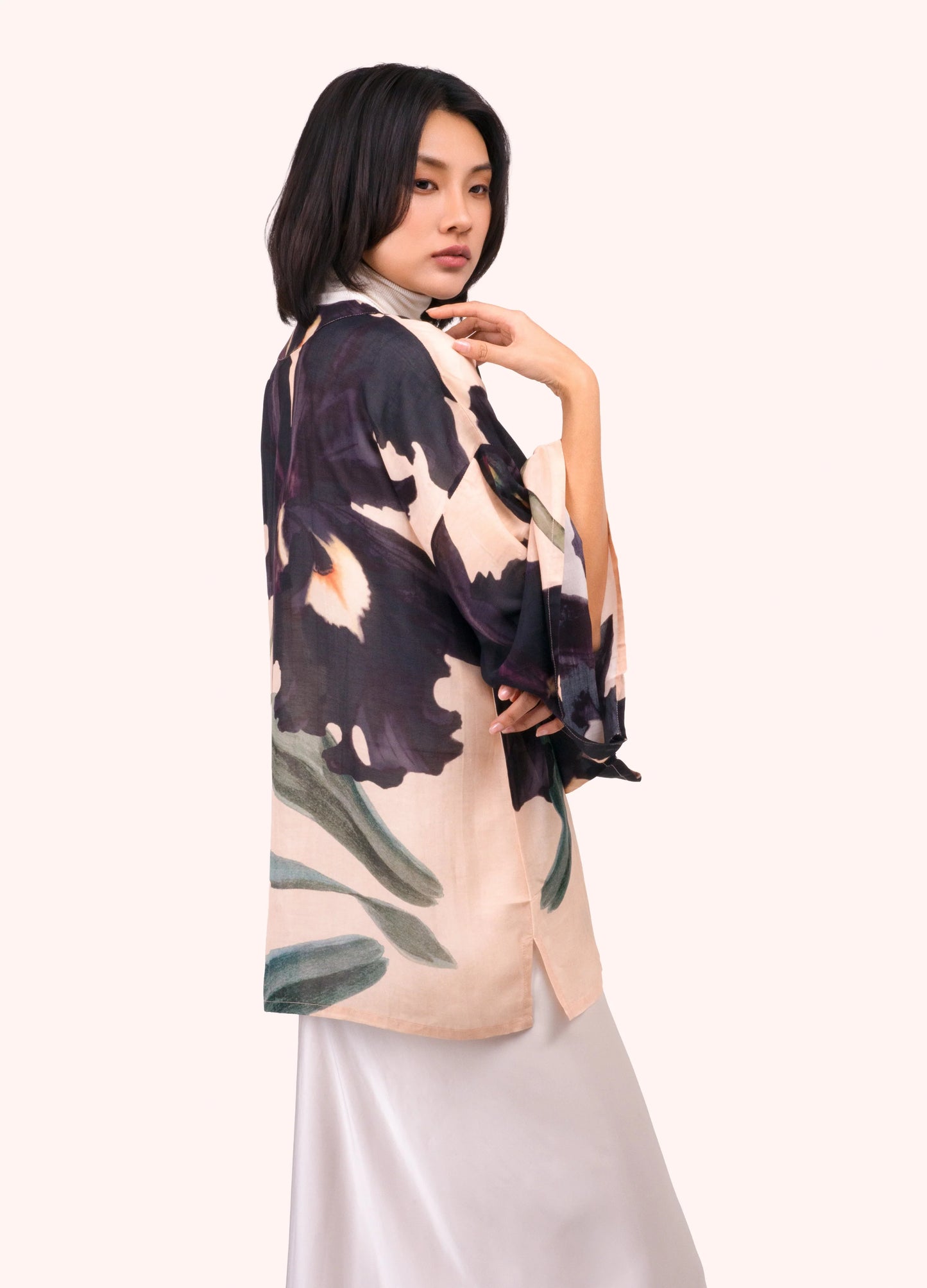 Midnight Orchid Short Kimono Jacket