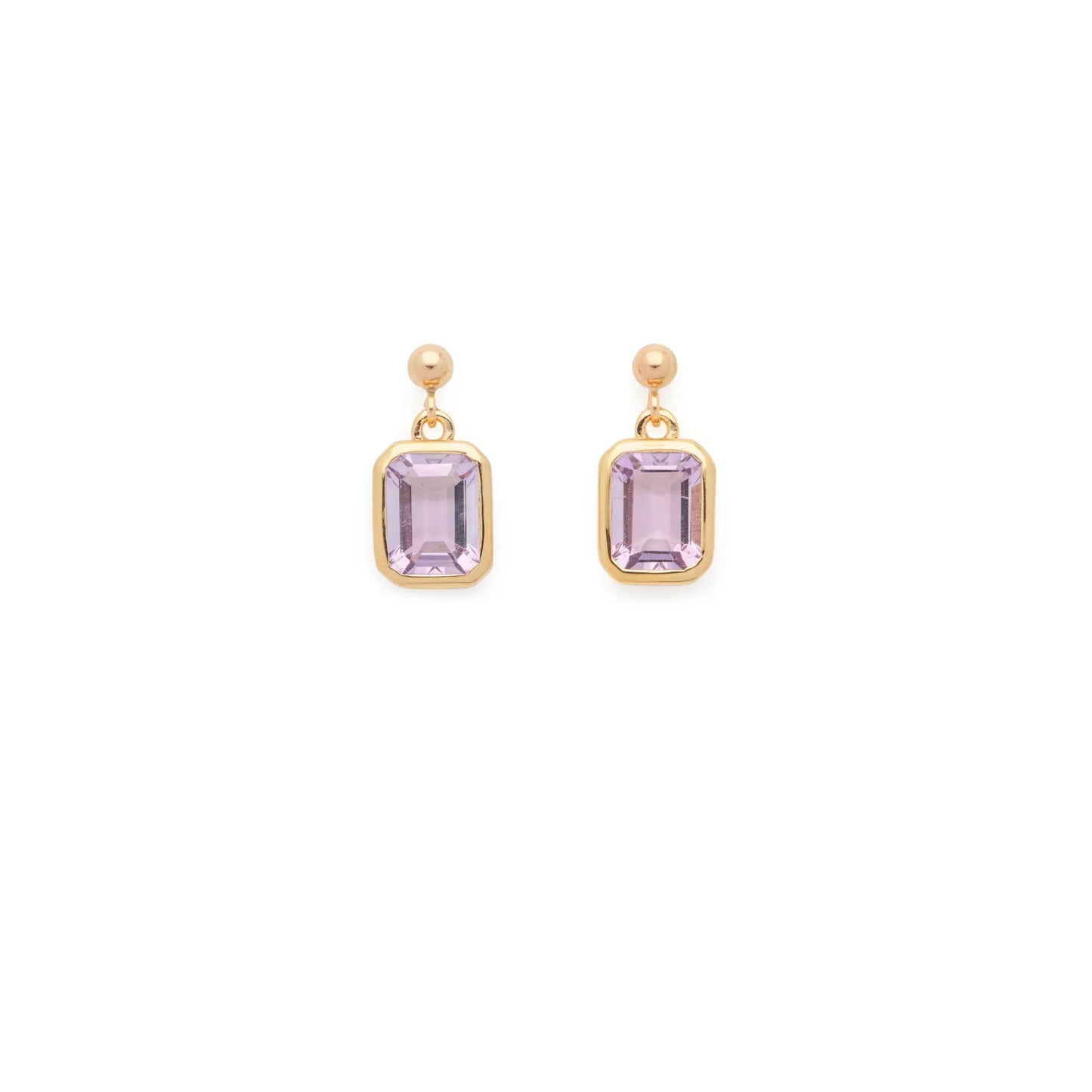 Mini Angie Earrings Pink Amethyst